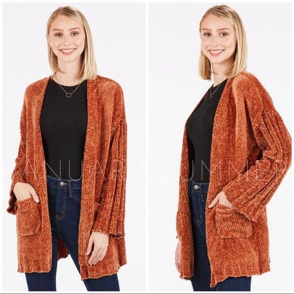 ❄️BLACK CHENILLE CARDIGAN - Picture 3 of 7